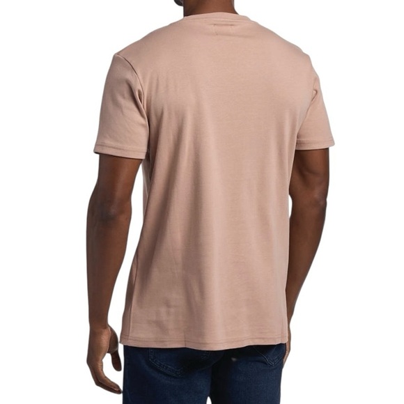 PX Tan Embroidered Pocket T-Shirt Size Medium NWT Diagonal Stripe Detail - Picture 2 of 10